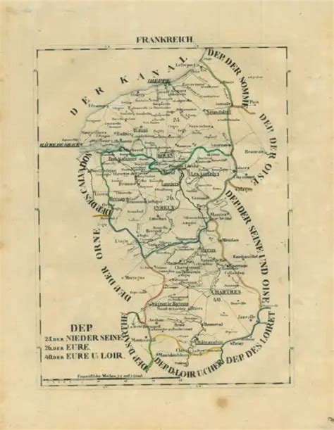 MAP OF CENTRE-VAL de Loire and Normandy $137.50 - PicClick