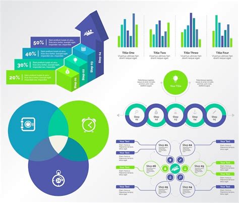 Free Vector | Five marketing charts templates set