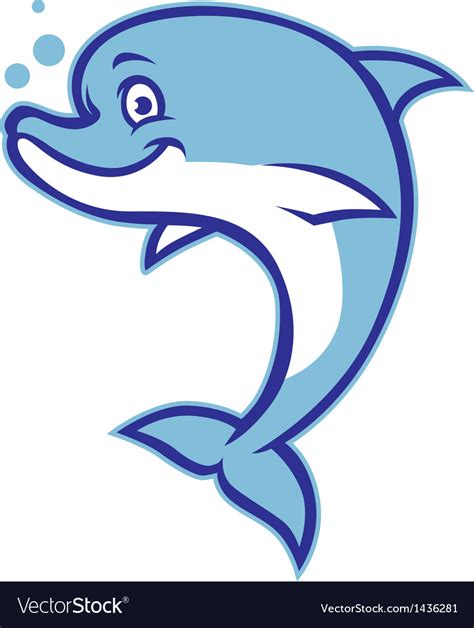 Smiling cartoon dolphin Royalty Free Vector Image