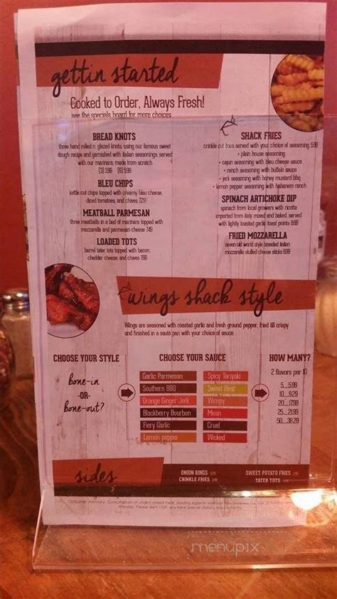 Menu of Pizza Shack in Dallas, GA 30132