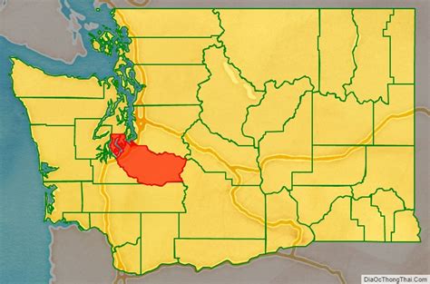 Map of Pierce County, Washington - Thong Thai Real