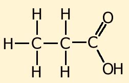 Write the structural formula of propanoic acid