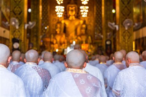 Premium Photo | Group ordain monk or buddhist priest ordination ...