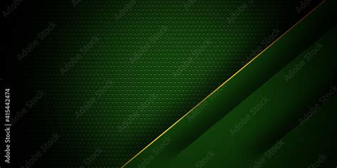 3D Dark green abstract presentation background with golden line Stock Illustration | Adobe Stock