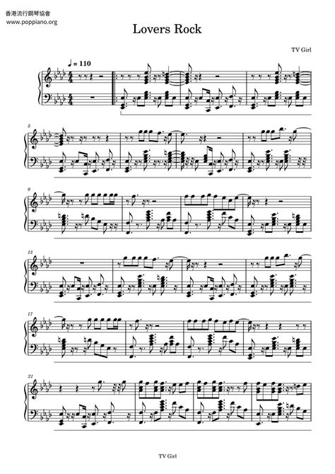 TV Girl-Lovers Rock Sheet Music pdf, - Free Score Download ★