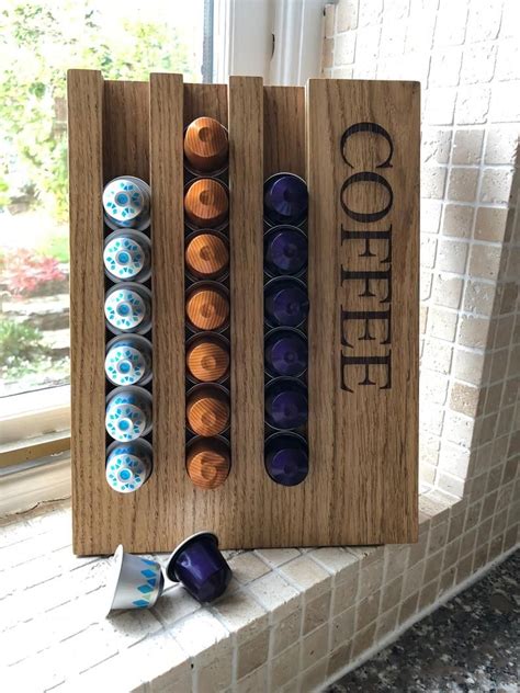 Personalised Nespresso Coffee Pod Capsule Oak Wood Holder Rack | Etsy ...