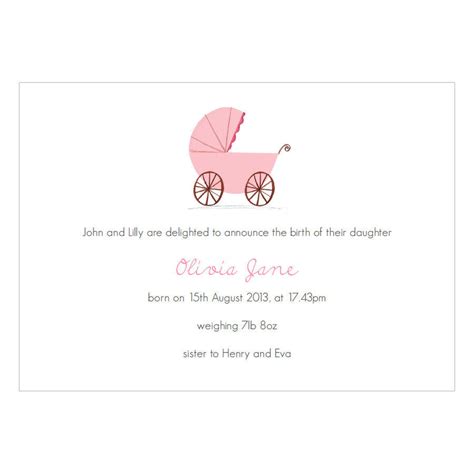 personalised new baby girl announcement cards by made by ellis ...