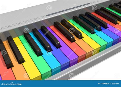 Rainbow piano keyboard stock illustration. Illustration of chord - 14494825