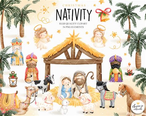 Christmas Nativity Clipart, Nativity Clipart, Christmas Clipart, Religion Clipart, Christian ...