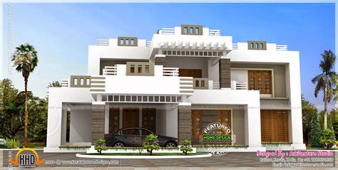 5 BHK contemporary style house exterior | Home Kerala Plans