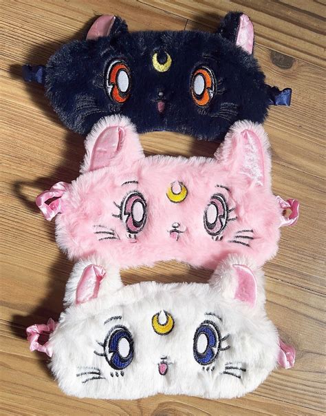 Luna Kitty Sleep Mask Sleep Mask Kawaii Mask Silk Sleep - Etsy