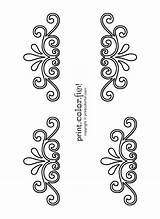 Swirl And Flourish stencils coloring Page  Print Color Fun sketch template