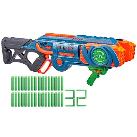 Nerf Elite 2.0 Flipshots Flip-32 Blaster, 32 Dart Barrels Flip to Double Your Firepower, 32-Dart ...