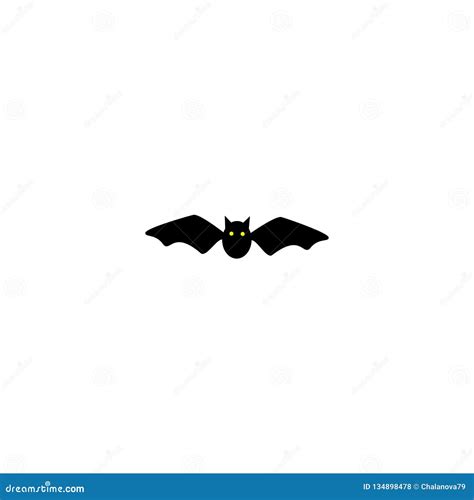 Halloween Symbol. Icon of Flying Bat. Black Bat. Silhouette. Cartoon. Vector Illustration Stock ...