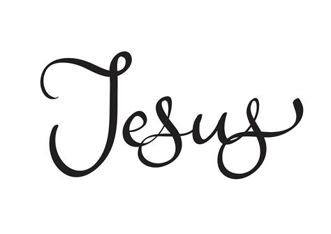 Jesus text on white background. Calligraphy lettering Vector ...