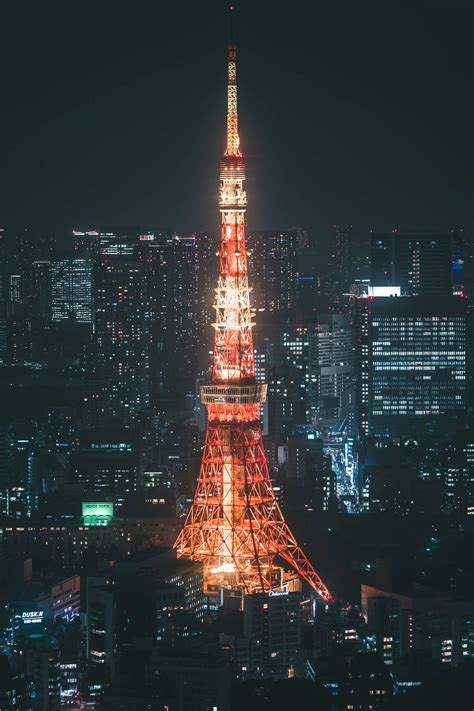 Download Red White Lights Of Tokyo Tower Wallpaper | Wallpapers.com