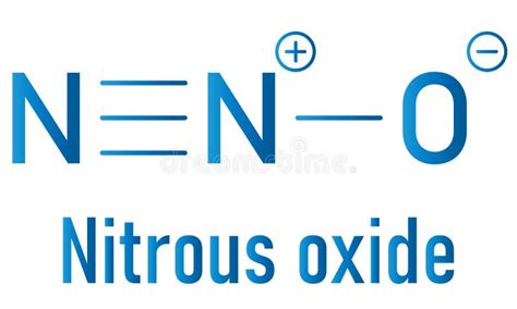 Nitrous Oxide or NOS, Laughing Gas, N2O Molecule. Skeletal Formula ...