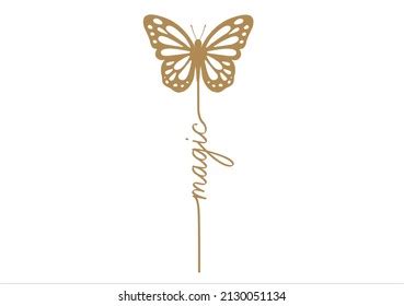 Magic Butterfly Design Hand Drawn Design Stock Vector (Royalty Free) 2130051134 | Shutterstock