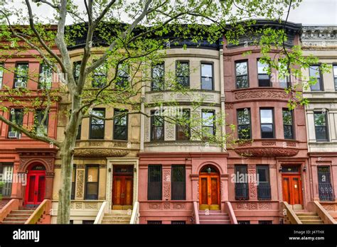 Brownstones in the Harlem Neighborhood of New York City Stock Photo - Alamy