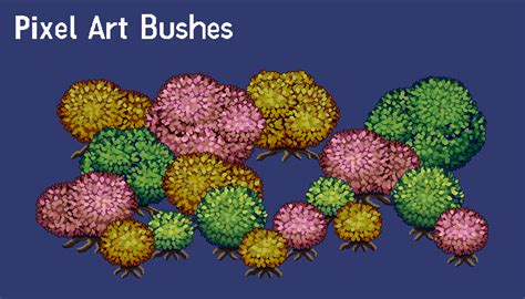 Pixel Art Bush Set | GameDev Market