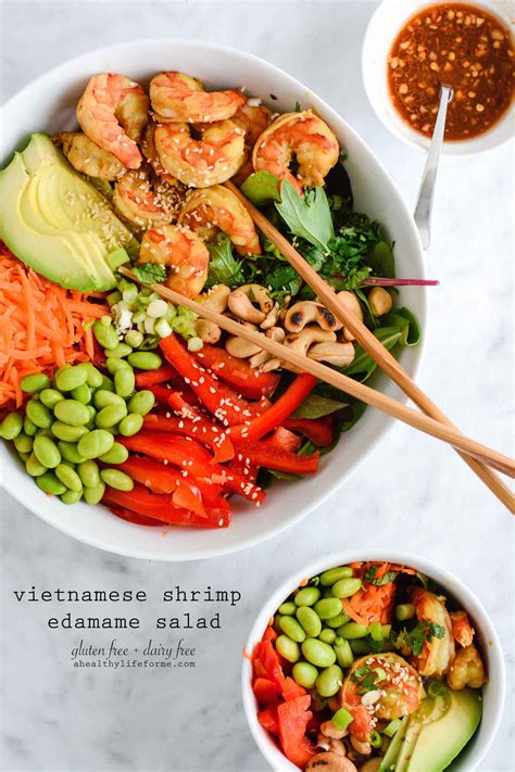 Vietnamese Shrimp Edamame Salad - A Healthy Life For Me