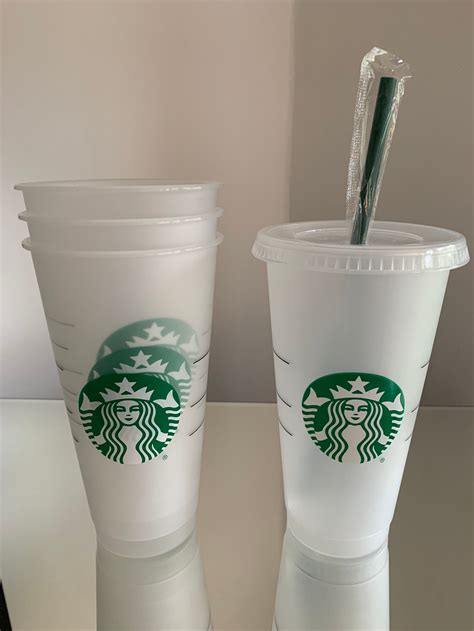 Reusable Plain StarBucks Tumbler Cold Cup 24oz /710ml with | Etsy