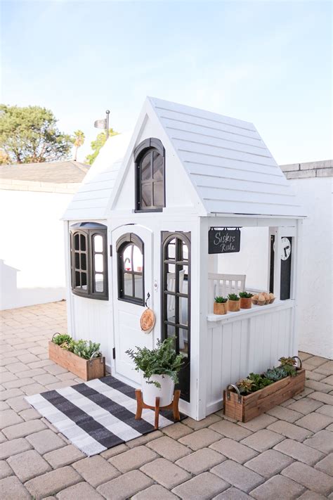 White Modern Farmhouse Cottage Playhouse Hack