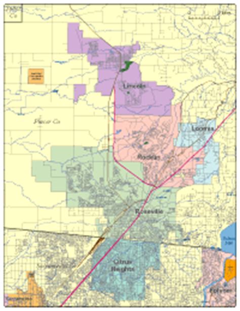 Editable Roseville, CA City Map - Illustrator / PDF | Digital Vector Maps