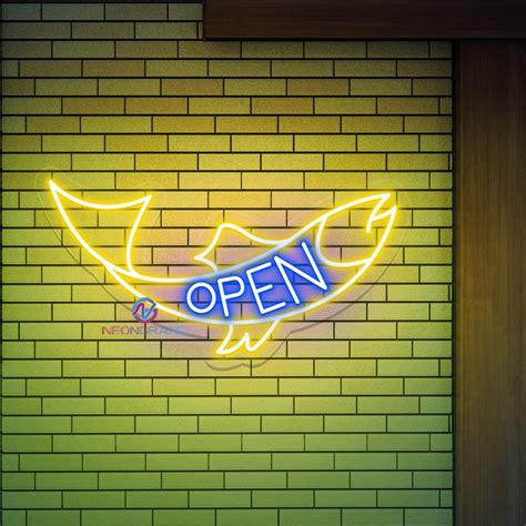 Fish Open Neon Sign Storefront Led Light - NeonGrand