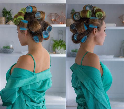 How to Use Velcro Rollers for Voluminous Hair - Becoming A Bombshell | Curl hair with rollers ...