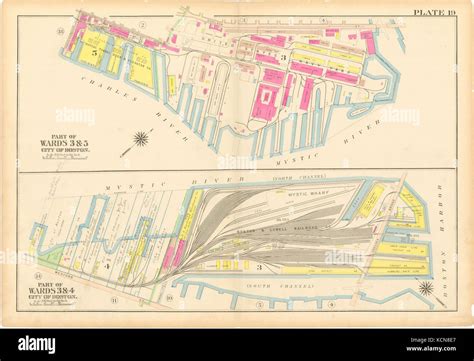 Charlestown Navy Yard Mystic Wharf Map 1912 Stock Photo - Alamy