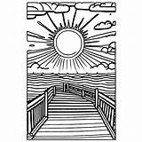 Disegno Da Colorare Per Adulti Sunset Boardwalk · Creative Fabrica sketch template