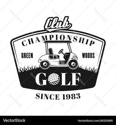 Golf cart emblem badge label or logo Royalty Free Vector