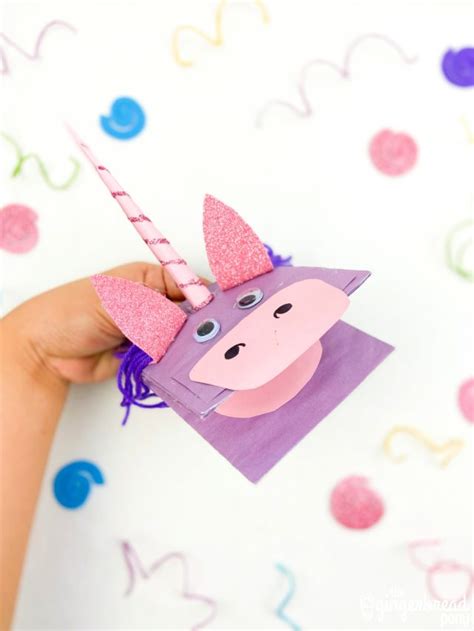 Unicorn Hand Puppet Craft - The Gingerbread Pony