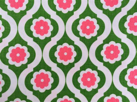 Cotton Fabric / Pink and Green Fabric / Pink Floral Fabric