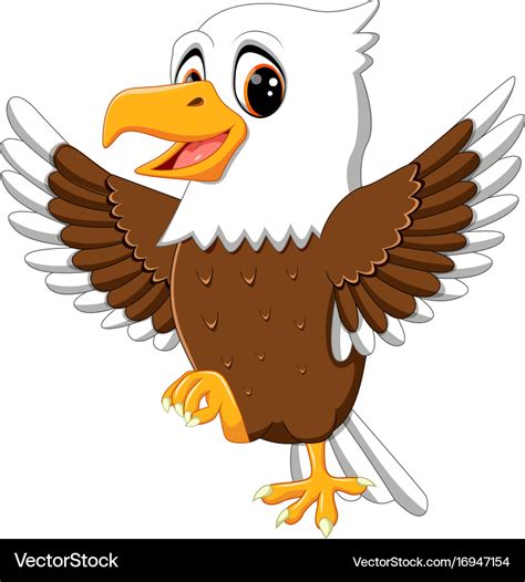 Cute eagle cartoon Royalty Free Vector Image - VectorStock