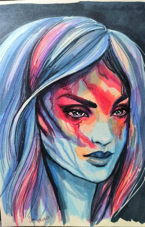 Portrait with markers 2 by Smugasta on DeviantArt