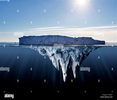 Above and below water view of icebergs in the Antarctica showing the Stock Photo: 88042277 - Alamy