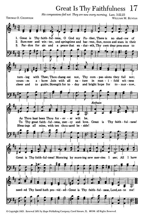 Great is Thy Faithfulness. | Hymns lyrics, Hymn music, Gospel song lyrics