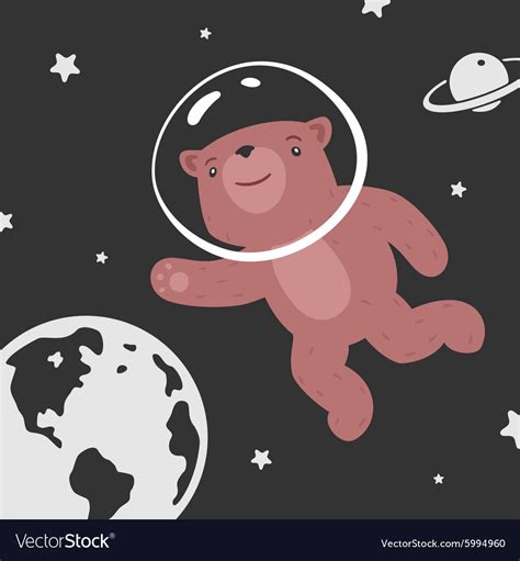 Bear in space Royalty Free Vector Image - VectorStock