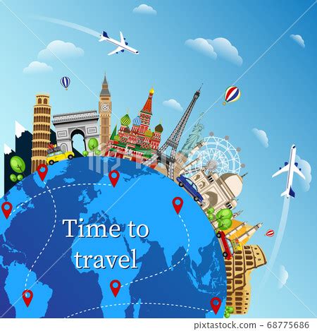 Travel around the world - Stock Illustration [68775686] - PIXTA