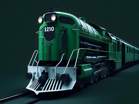 Premium AI Image | a green train with 2 lamp on a black background