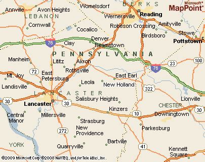 New Holland, Pennsylvania Area Map & More