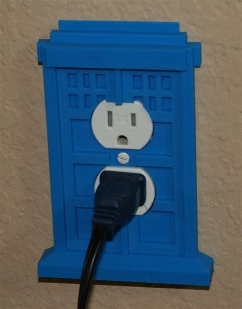 tardis outlet cover by by lookwhatjoeysmaking http://thingiverse.com/thing:74138 | 3d printing ...