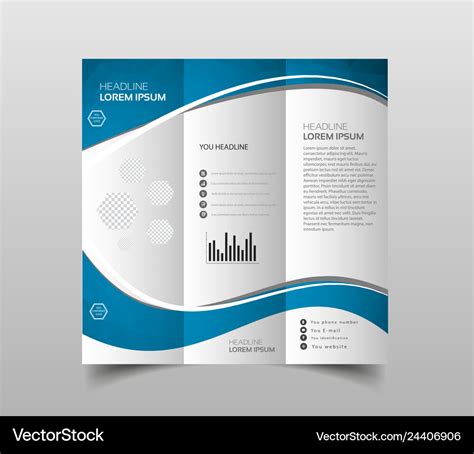 Business brochure flyer design leaflets 3 fold Vector Image