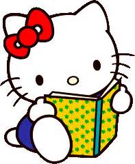 hello kitty reading a book - Clip Art Library