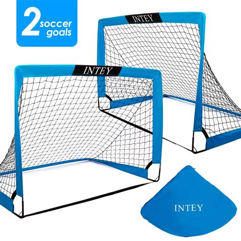 INTEY Portable Set of 2 Soccer Goals, 4x3ft Folding Soccer for Backyard ...