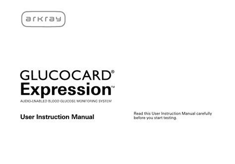 Arkray GLUCOCARD Expression User Instruction Manual | Manualzz