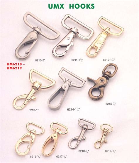 Hooks, Snaps, Spring Snaps, Snap Hooks, Spring Hooks Series 1 | Metal accessories, Leather ...