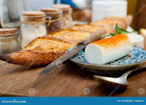 French cheese and baguette stock photo. Image of camembert - 197458586